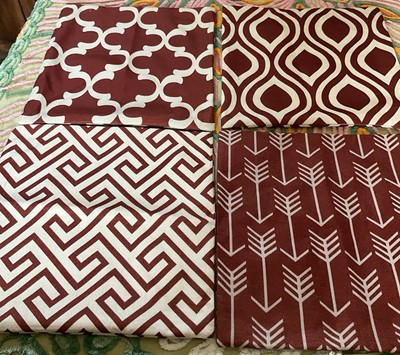 4 Geometric Designs Square Decorative Throw Pillow Cushion Covers 18 
