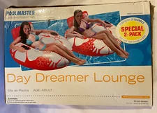 Poolmaster Day Dreamer Lounge 2 Pack Water Tube Float 50 Inch Blue Backrest