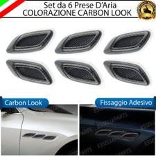 SET 6 PRESE D'ARIA SPORTIVE CARBON LOOK ADESIVE IN ABS PER FIAT 126