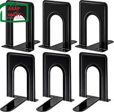 Happyhapi Book Ends, Bookends, Metal Bookend for Shelves, Non-Skid Book End to H