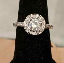 1.25ct Round Center, Cubic Zirconia Stones, Real Sterling Silver 925 Ring, 7