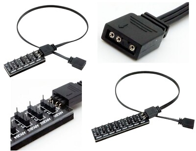 Lüfter Hub ARGB Splitter 1-zu-5 & 1-zu-8 5V 3pin Kabel verzinkt Kupfer Leiter