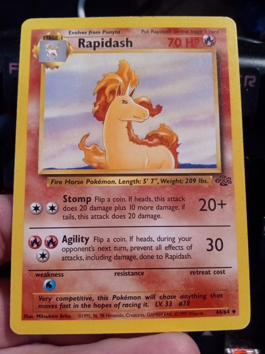 1995 Rapidash 44/64 Pokmon Card