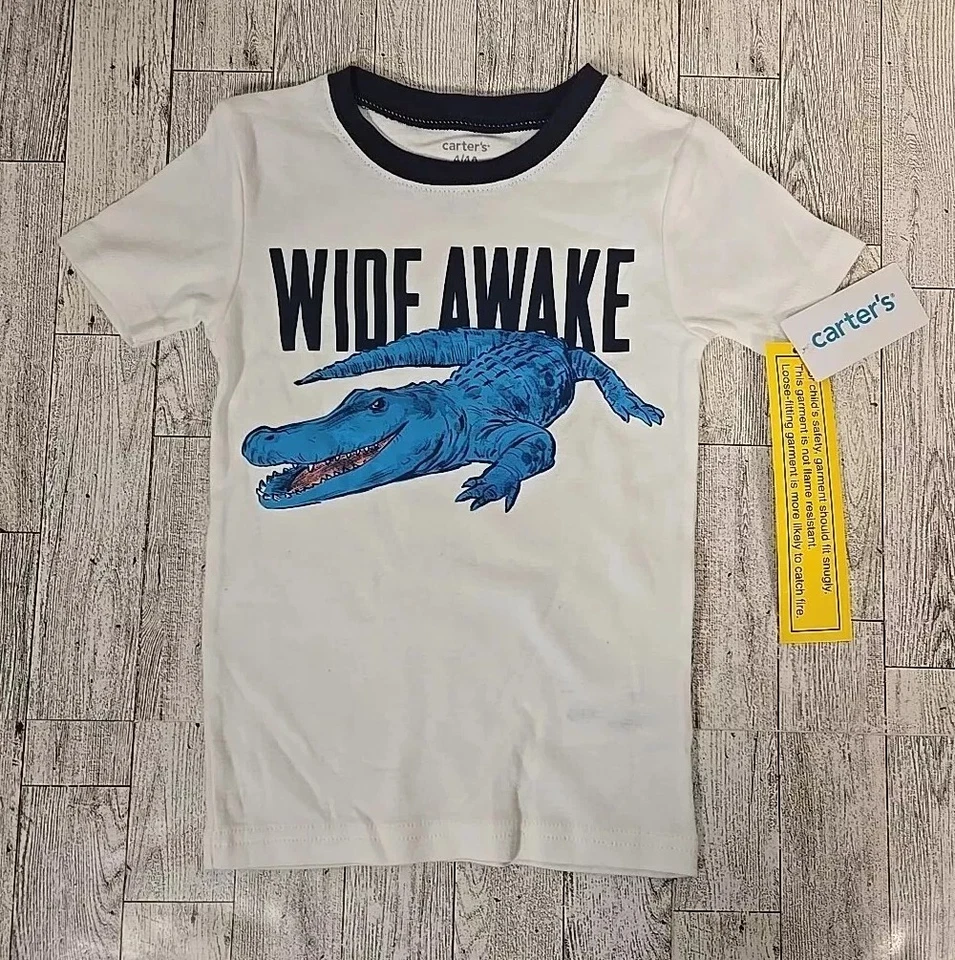 Carters Niños Pijama Conjunto 4 Ancho Despertar Caimán 4 piezas Conjunto Pantalones Cortos 2 Camisas NUEVO Foto 2 de 4