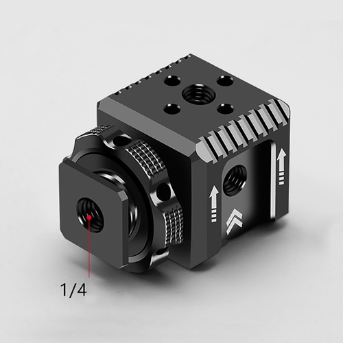 Hot Shoe Mount Adapter Cold Shoe Monitor Bracket Bracket 1/4 Arri Hole for DSLR - Picture 3 of 5