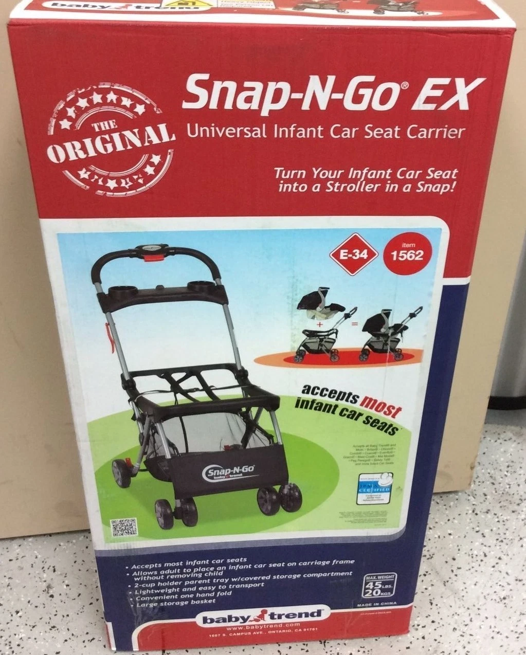 Baby Trend Snap N Go EX Universal Infant Car Seat Carrier