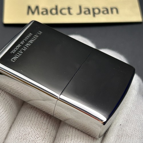 Zippo accendino a olio cassa regolare titanio platino incisione ottone Giappone nuovo - Foto 3 di 5