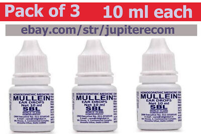 3 X 10ml SBL Mullein Ear Drops Ear Infections Aches Earache Herbal Remedies