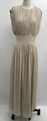 banana republic crystal pleated maxi dress Banana Republic Women's Sleeveless OYSTER PEARL Crystal Pleated Maxi Dress  Sz 6