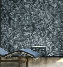 Shimmer black dark charcoal gray green hue geo diamond square textured Wallpaper