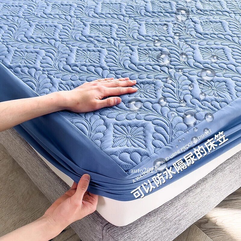 Mattress Protector Thicken Fitted Bed Sheet Breathable & Noiseless Mattress Pad-image