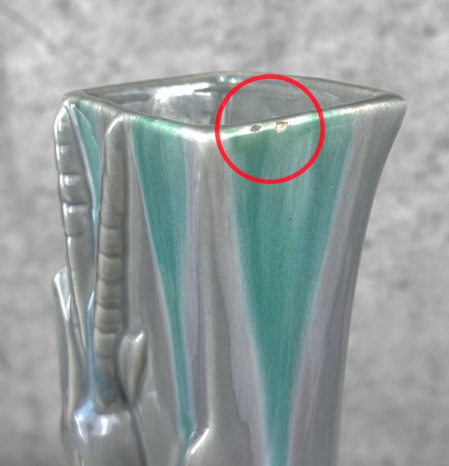 MidCentury Art Deco Gray Drip Glaze Porcelain Gazelle Vase A Pair eBay