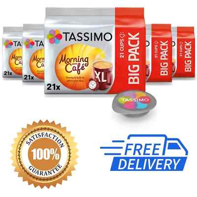 Tassimo Morning Café Capsules, 105 Coffee Capsules, Pack of 5, 5 x 21 Drinks