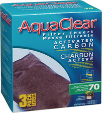 70 Activated Carbon Inserts, Aquarium Filter Replacement Media, 3-Pack, A1386...
