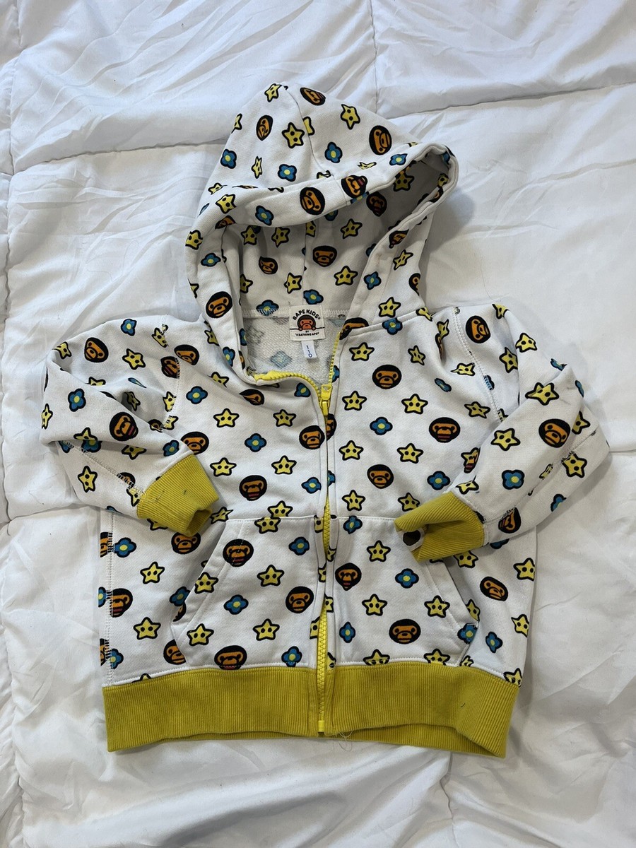 Bape Yellow Milo Kids Full Zip Hoodie S authentic bathing ape 3T