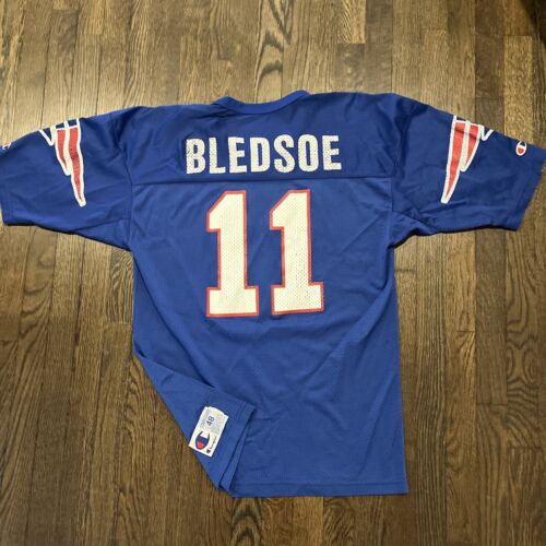 New England Drew Bledsoe jersey champion Mens Size 48 Blue