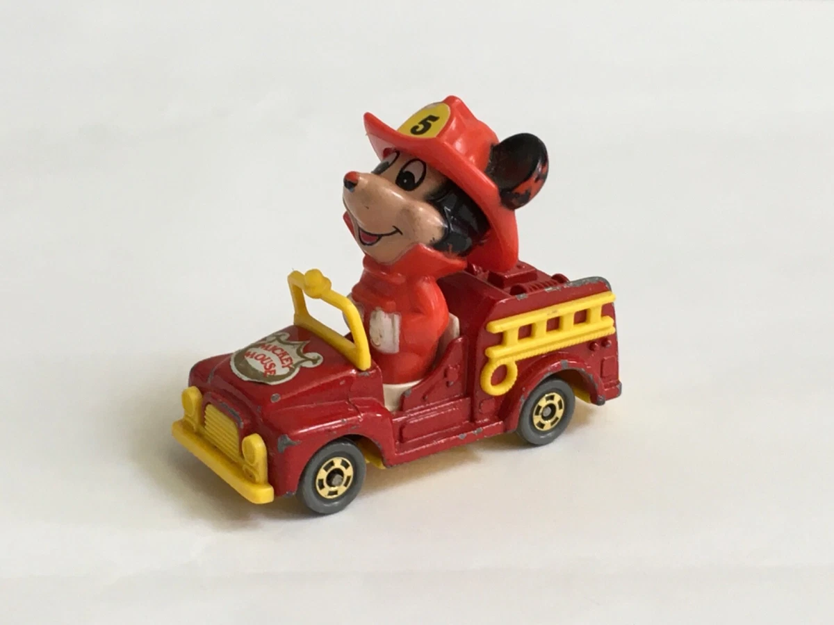 TOMY PD2 WALT DISNEY PRODUCTIONS MICKEY MOUSE FIRE TRUCK Made In Japan