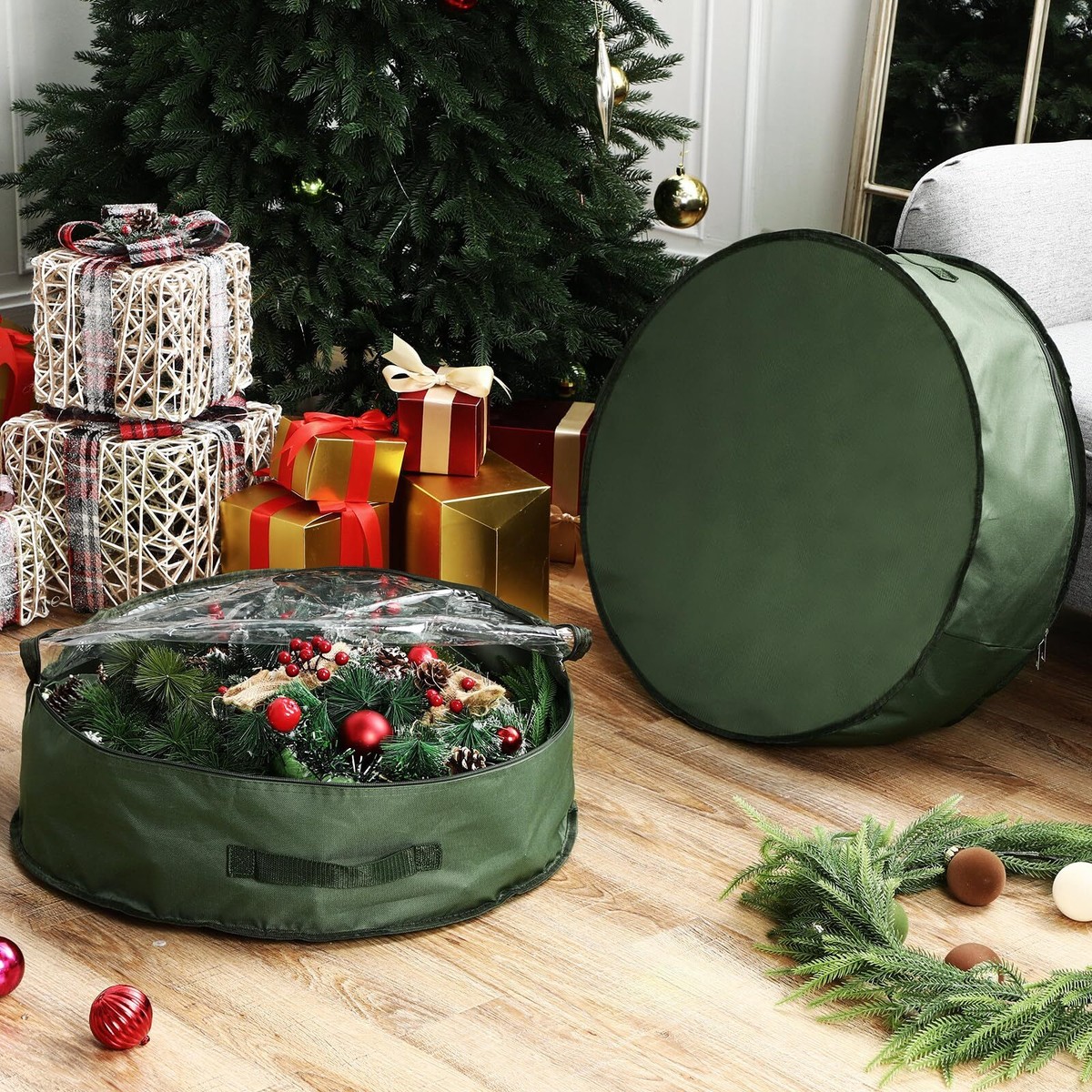 Plastic Wreath Holder Christmas Wreath Case 20'' Wreath Storage