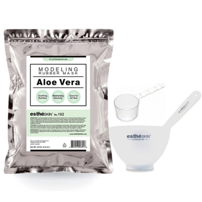 estheSKIN No.102 Aloe Vera Modeling Rubber Mask Powder with 3pcs Mixing Bowl Set
