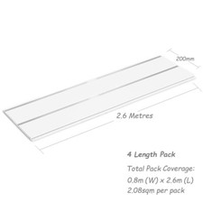 Bathroom Ceiling Cladding Panels White Gloss with Chrome Strip -2.4m & 4m Length