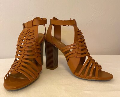 Bamboo Stash-02V Women's Shoes Woven Strappy Chunky Heel
