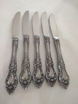 LS Stainless Steel JAPAN 5 Dinner Knives Flatware