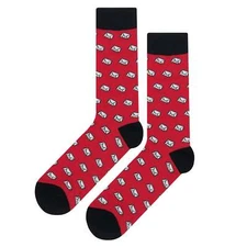 NWT Mail Letter Dress Socks Novelty Men 8-12 Red Crazy Fun Sockfly