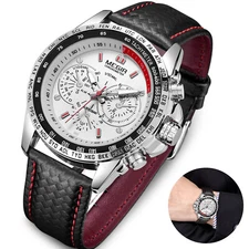 MEGIR Waterproof Men's Stainless Steel Analog Sports Quartz Military Wrist Watch