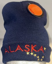 ALASKA BEANIE SKI CAP HAT STARS NEW