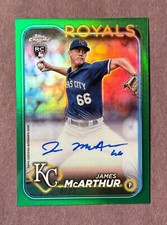 James McArthur 2024 Topps Chrome RC Auto RA-JM Green Refractor /99 KC ROYALS