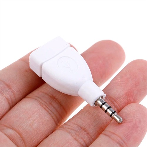 Converter Adapter USB 2.0 Female To 3.5mm Male AUX Audio Car Plug Jack White _ou - Zdjęcie 5 z 6