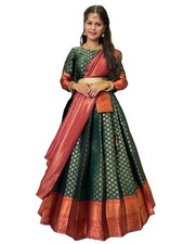 lehenga choli for women party wear silk half saree lehenga choli with dupatta