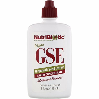 NutriBiotic Vegan GSE Grapefruit Seed Extract- Liquid Concentrate- 4 fl oz (118