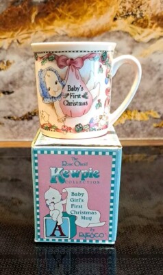 Vintage 1993 Kewpie Baby Mädchen erste Weihnachten kleine Tasse