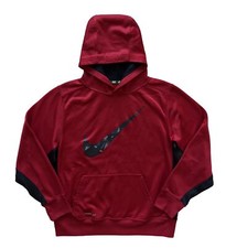 NIKE Boy Hoodie Therma-Fit Pullover Sweatshirt Red Black Camo Logo Swoosh XL