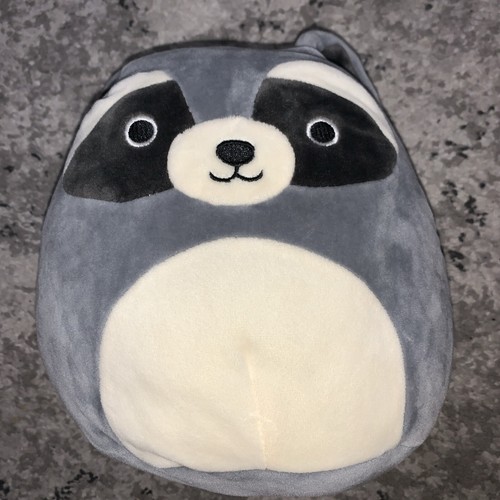 Squishmallow 8” Rocky the Raccoon Kellytoy gray Plush Toy EUC