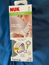 NUK Simply Natural 1 Bottle 9oz 1 Month Medium Flow  NEW oo1