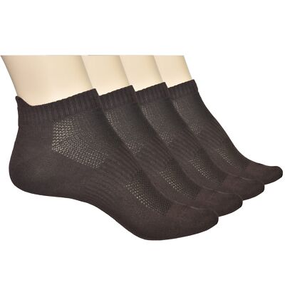 Brown Unisex Thin Rayon Ankle Socks 4 Pairs Size 8-10 Ultra Soft Breathable C...