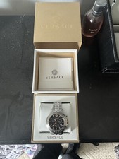 Versace VEV600419 Signature Chronograph black silver Steel Men's Watch
