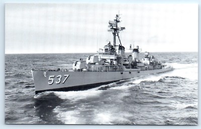 Postcard USS Sullivans DD-537 Destroyer Photo B&W At Sea 1962 D1