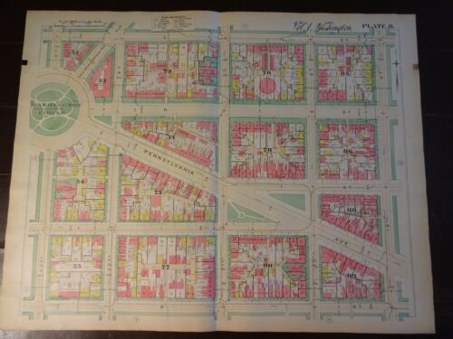 1892 Map of NW DC - East of Wash Circle-Rare large property specific detail - Zdjęcie 1 z 8