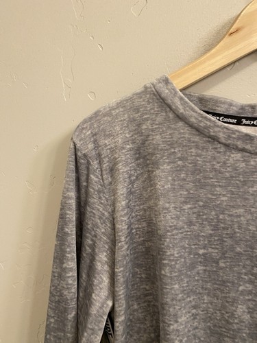 Juicy Couture Size Large Gray Velour Sleepwear/Lounge Set Top & Jogger Pants - Picture 3 of 14
