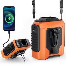 Portable Waist Belt Clip Hanging Cooling Fan USB Rechargeable Power Bank 4000mah