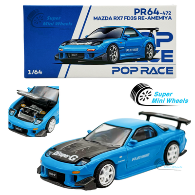 Pop Race 1:64 Mazda Rx7 FD3S RE-AMEMIYA Blue Tokyo Auto Salon 2026