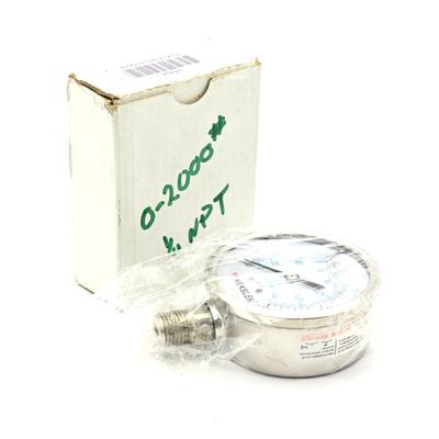 #ad WEKSLER BY42YPS4LW XCY 2.5in Pressure Gauge 2000PSI 140BAR Side Bottom 1 4NPT $16.15