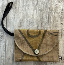 Borsa da polso caffè in tela ~JJ8