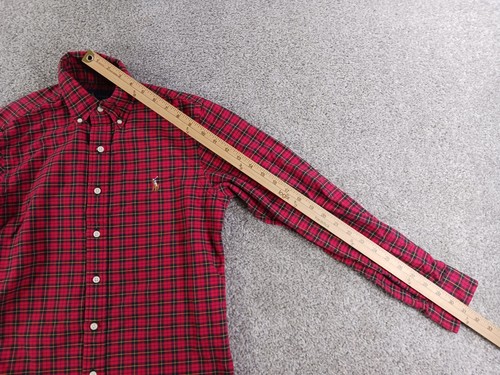 Camicia uomo Ralph Lauren XS manica lunga con bottoni vestibilità classica rossa a quadri cotone - Foto 4 di 10