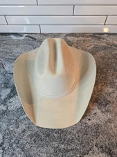 Bailey Hat Cowboy Fitted Mens 7 White Wool Felt Western Made in USA Thunderbolt