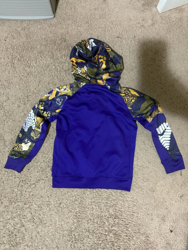 Moletom com capuz Nike Kobe Bryant Mamba infantil tamanho 7 roxo ajuste térmico - Imagem 3 de 4
