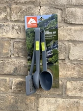 3-Piece OZARK TRAIL Camping Utensils Set Spatula Tongs Cooking Spoon